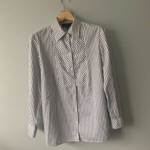 Jones New York long sleeve striped blouse